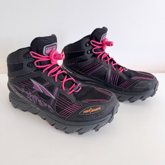 Altra Lone Peak 3.5 Mid Mesh Zero Drop Trail Runners Black Pink Purple Womens 7 - Picture 2 of 11
